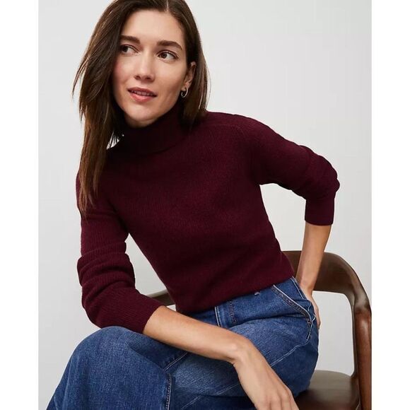 Ann Taylor Cashmere Ribbed Turtleneck Sweater NEW - Picture 9 of 9